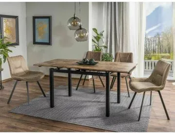 Stół rozkładany GD-017 110(170)x74 orzech vintage/czarny mat
