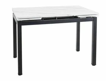 Stół rozkładany GD-017 110(170)x74 biały marmur/czarny mat