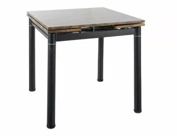 Stół rozkładany GD-082 80(131)x80 orzech vintage/czarny mat