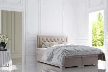 Łóżko kontynentalne AMIGO 180x200 czarne velvet z pojemnikiem