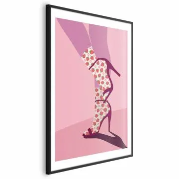 Plakat Skarpetki w truskawki 21x30 cm z ramą czarną z marginesem