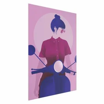 Plakat Kobieta na skuterze 60x90 cm bez ramy bez marginesu