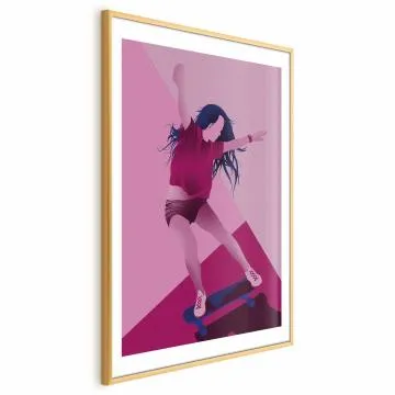Plakat Powerslide 40x60 cm z ramą złotą z marginesem