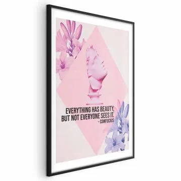 Plakat Konfucjusz o Pięknie 60x90 cm z ramą czarną z marginesem