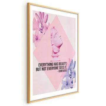 Plakat Konfucjusz o Pięknie 21x30 cm z ramą złotą z marginesem