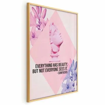 Plakat Konfucjusz o Pięknie 29,7x42 cm z ramą złotą bez marginesu