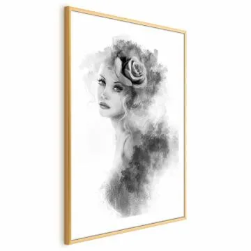 Plakat Akwarelowy portret 29,7 x 42 cm z ramą złotą i marginesem