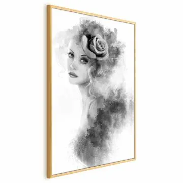 Plakat Akwarelowy portret 29,7 x 42 cm z ramą złotą bez marginesu