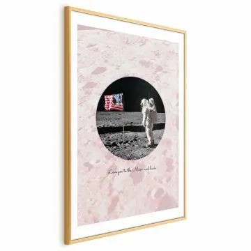 Plakat Love You 40x60 cm z ramą złotą z marginesem