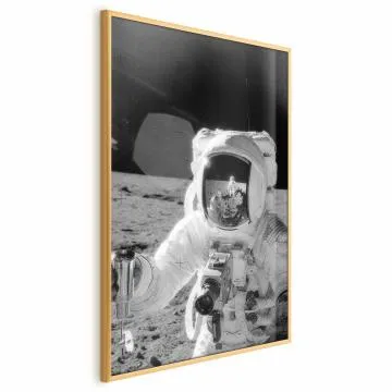 Plakat Zawód kosmonauta 21x30 cm z ramą złotą bez marginesu