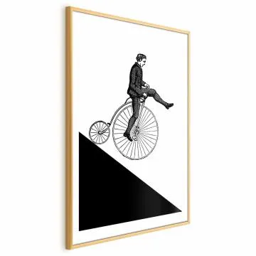 Plakat Cyklista 21x30 cm z ramą złotą z marginesem