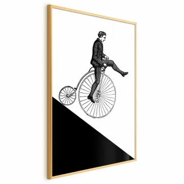 Plakat Cyklista 29,7x42 cm z ramą złotą bez marginesu