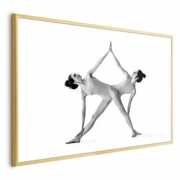 Plakat Joga 90x60 cm z ramą złotą z marginesem