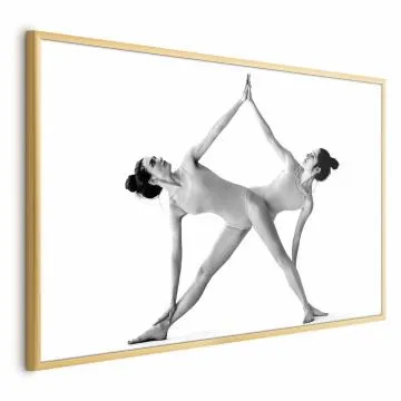 Plakat Joga 90x60 cm z ramą złotą bez marginesu