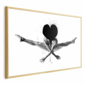 Plakat Skok 90x60 cm z ramą złotą z marginesem