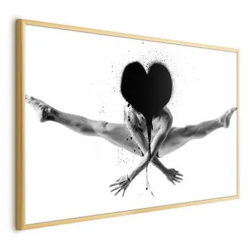 Plakat Skok 30x21 cm z ramą złotą bez marginesu