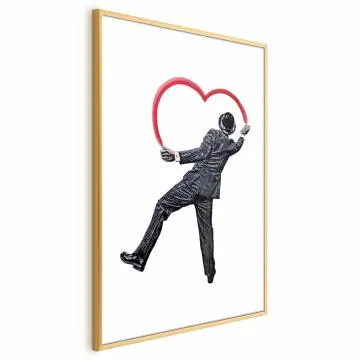 Plakat Elegancki graficiarz 40x60 cm z ramą złotą z marginesem