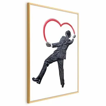 Plakat Elegancki graficiarz 29,7x42 cm z ramą złotą bez marginesu