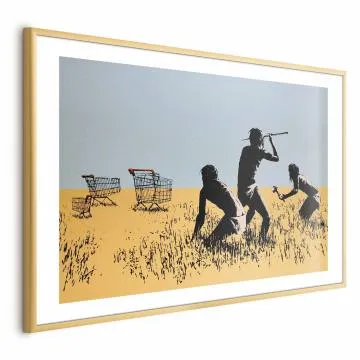 Plakat Łowcy promocji 90x60 cm z ramą złotą z marginesem