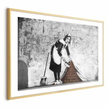 Plakat Pokojówka 30x21 cm z ramą złotą z marginesem