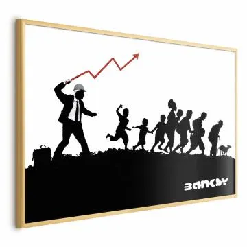 Plakat Wyścig 30x21 cm z ramą złotą bez marginesu