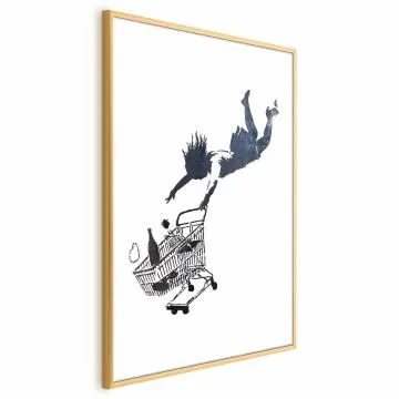 Plakat Szał zakupów 40x60 cm z ramą złotą bez marginesu