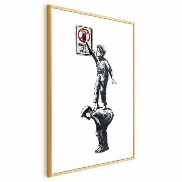 Plakat Graffiti 21x30 cm z ramą złotą z marginesem