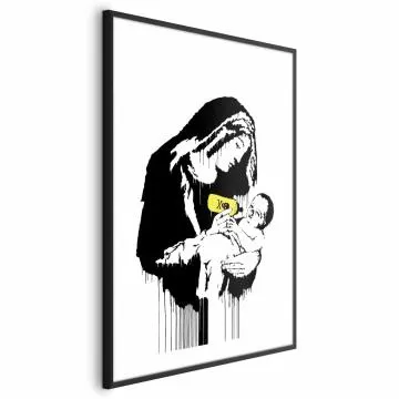Plakat Karmiąca matka 40x60 cm z ramą czarną z marginesem