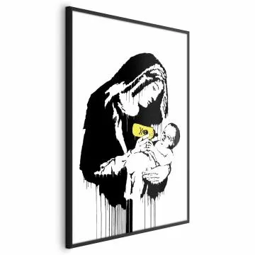 Plakat Karmiąca matka 40x60 cm z ramą czarną bez marginesu
