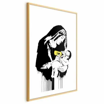 Plakat Karmiąca matka 29,7x42 cm z ramą złotą z marginesem