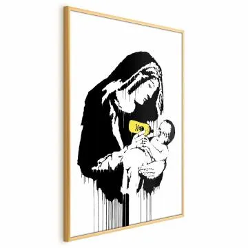 Plakat Karmiąca matka 29,7x42 cm z ramą złotą bez marginesu