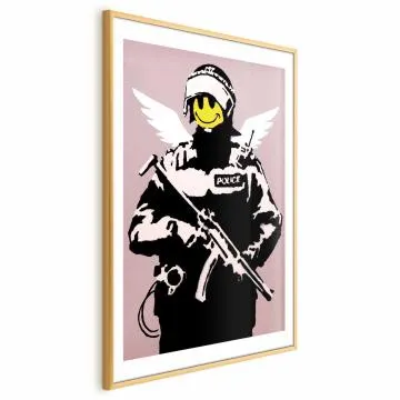 Plakat Policjant 29,7x42 cm z ramą złotą z marginesem