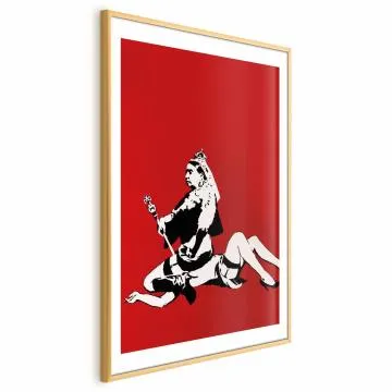 Plakat Banksy: Queen Victoria 21x30 cm z ramą złotą z marginesem