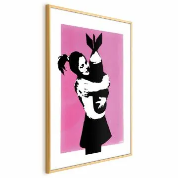 Plakat Bombowy uścisk 29,7x42 cm z ramą złotą z marginesem