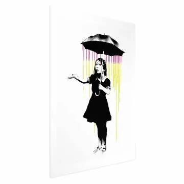 Plakat Dziewczynka z parasolką 60x90 cm bez ramy z marginesem
