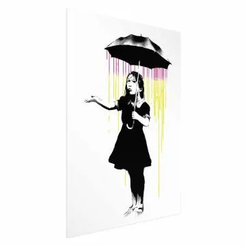 Plakat Dziewczynka z parasolką 60x90 cm bez ramy bez marginesu