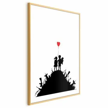 Plakat Pole bitwy 21x30 cm z ramą złotą z marginesem