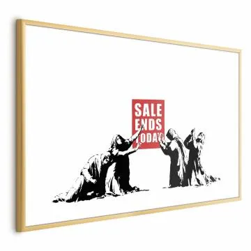 Plakat Wyprzedaż 30x21 cm z ramą złotą z marginesem
