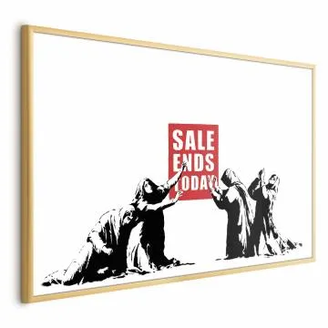 Plakat Wyprzedaż 30x21 cm z ramą złotą bez marginesu