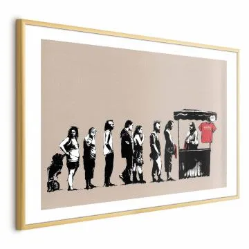 Plakat Zniszczyć kapitalizm 30x21 cm z ramą złotą z marginesem