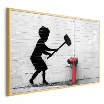 Plakat Zniszczyć hydrant 42x29,7 cm z ramą złotą bez marginesu
