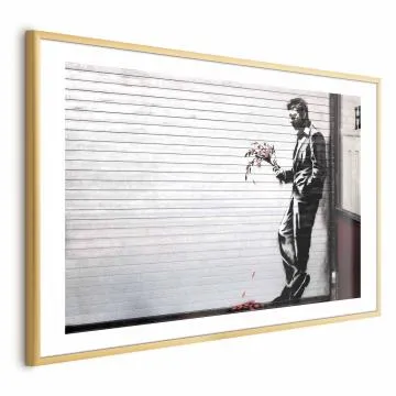 Plakat Zakochany 90x60 cm z ramą złotą z marginesem