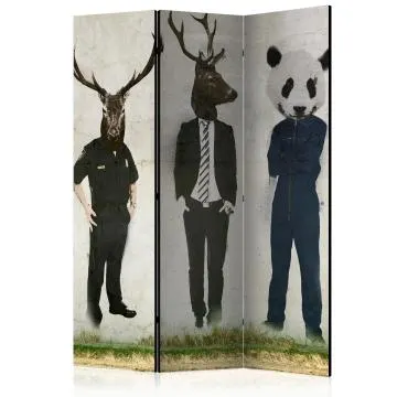 Parawan dwustronny Zwierzęta 135x172 cm 3-częściowy zielony