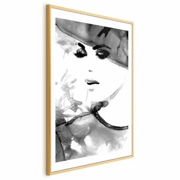 Plakat Zakochana elegancja 21x30 cm z ramą złotą z marginesem