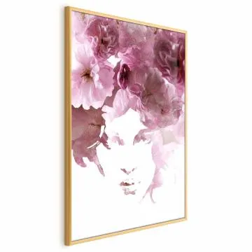 Plakat Kwieciste spojrzenie 40x60 cm z ramą złotą bez marginesu