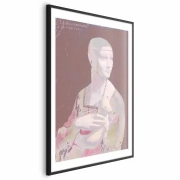 Plakat Pastelowa dama 21x30 cm z ramą czarną z marginesem