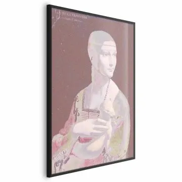 Plakat Pastelowa dama 60x90 cm z ramą czarną bez marginesu