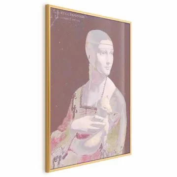 Plakat Pastelowa dama 21x30 cm z ramą złotą bez marginesu