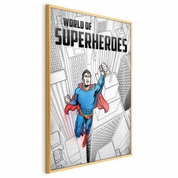 Plakat Superheroes 60x90 cm z ramą złotą bez marginesu