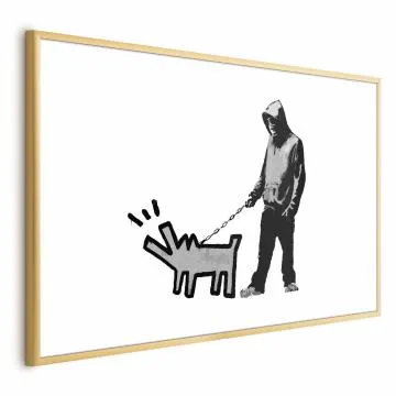 Plakat Dog Art 42x29,7 cm z ramą złotą z marginesem